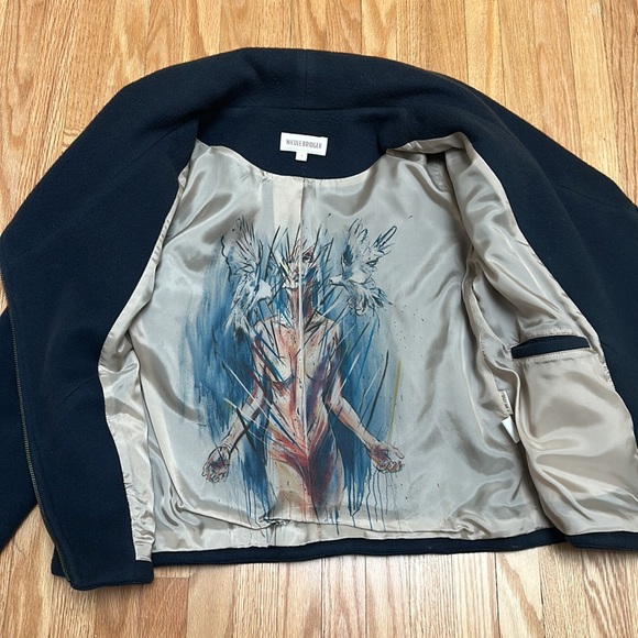 Canadian made Nicole Bridger blue grey moto jacket - Picture 3 of 5